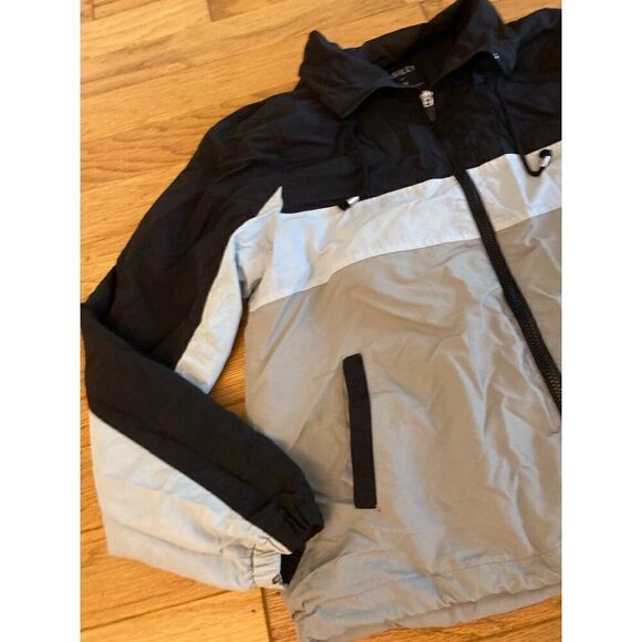 Ashley by 26 International Women colorblock full zip slash pockets windbreaker M - Picture 2 of 9